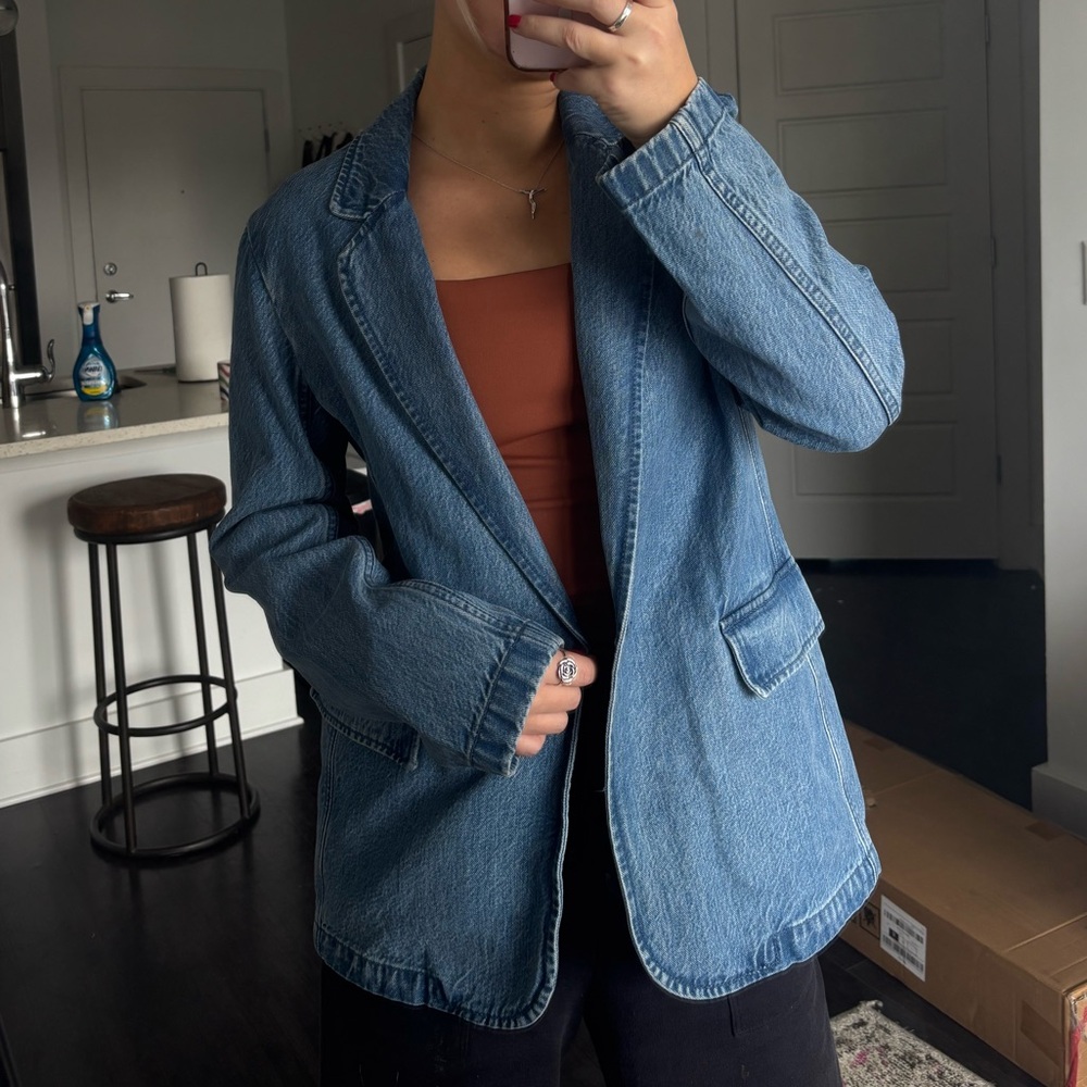 Abercrombie Jean Blazer Oversized, Size Small